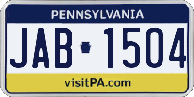 PA license plate JAB1504