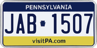 PA license plate JAB1507