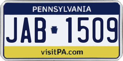 PA license plate JAB1509