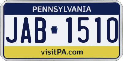 PA license plate JAB1510