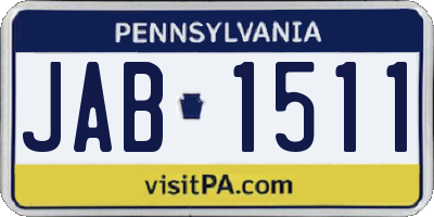 PA license plate JAB1511