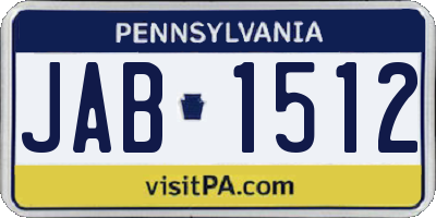 PA license plate JAB1512