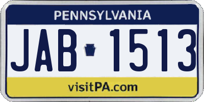 PA license plate JAB1513