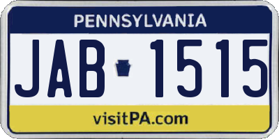 PA license plate JAB1515