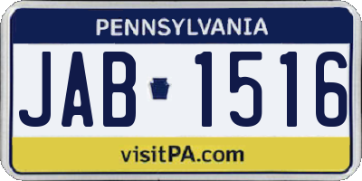 PA license plate JAB1516