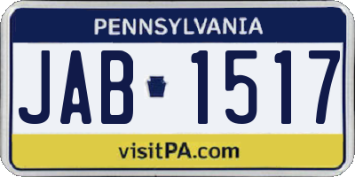 PA license plate JAB1517