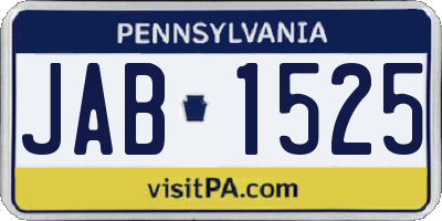 PA license plate JAB1525