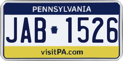 PA license plate JAB1526