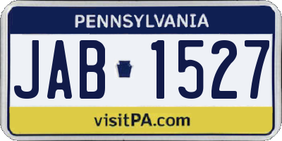 PA license plate JAB1527