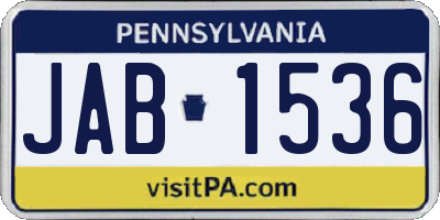 PA license plate JAB1536