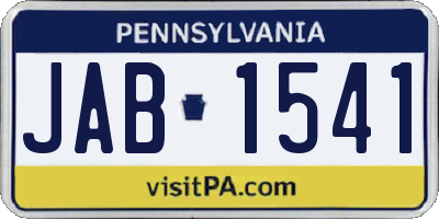 PA license plate JAB1541