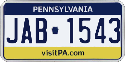 PA license plate JAB1543