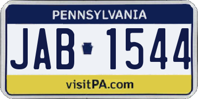 PA license plate JAB1544