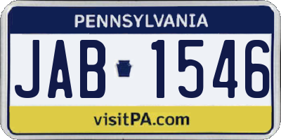 PA license plate JAB1546