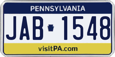 PA license plate JAB1548