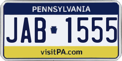 PA license plate JAB1555