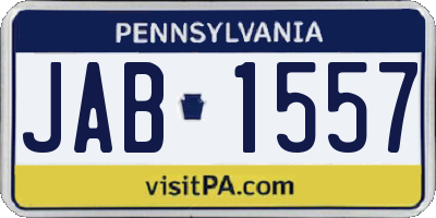 PA license plate JAB1557