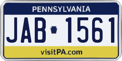 PA license plate JAB1561