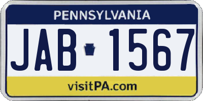 PA license plate JAB1567