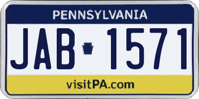 PA license plate JAB1571