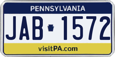 PA license plate JAB1572
