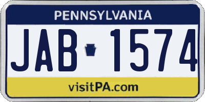 PA license plate JAB1574