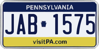 PA license plate JAB1575