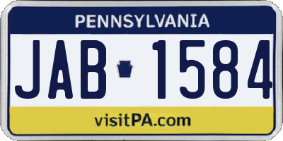 PA license plate JAB1584