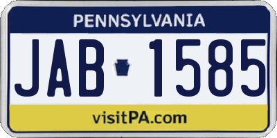 PA license plate JAB1585