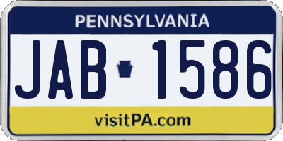 PA license plate JAB1586