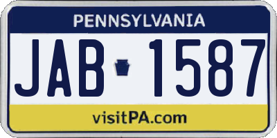 PA license plate JAB1587