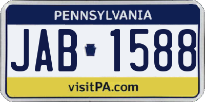 PA license plate JAB1588