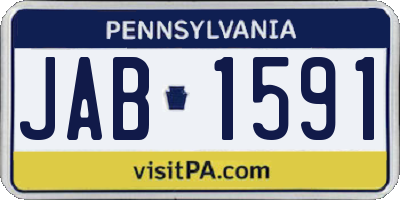 PA license plate JAB1591