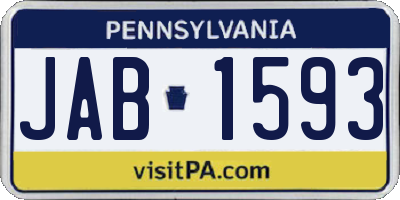 PA license plate JAB1593