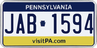 PA license plate JAB1594