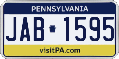 PA license plate JAB1595