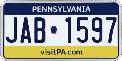 PA license plate JAB1597