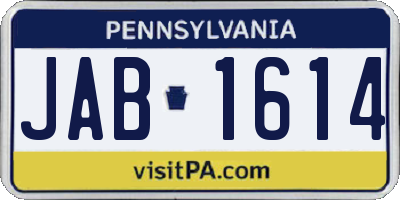 PA license plate JAB1614