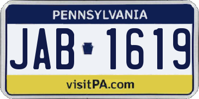 PA license plate JAB1619