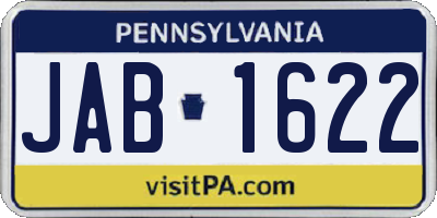 PA license plate JAB1622