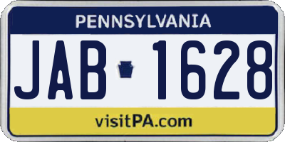 PA license plate JAB1628