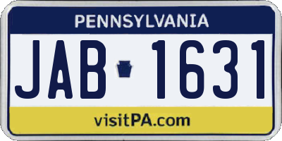 PA license plate JAB1631