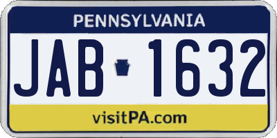 PA license plate JAB1632