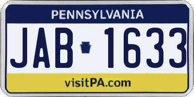 PA license plate JAB1633