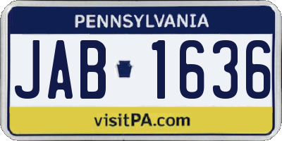 PA license plate JAB1636