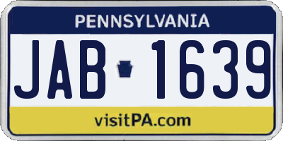 PA license plate JAB1639