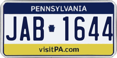 PA license plate JAB1644