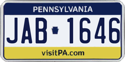 PA license plate JAB1646