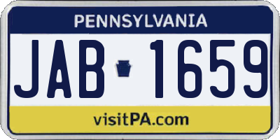 PA license plate JAB1659