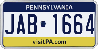 PA license plate JAB1664